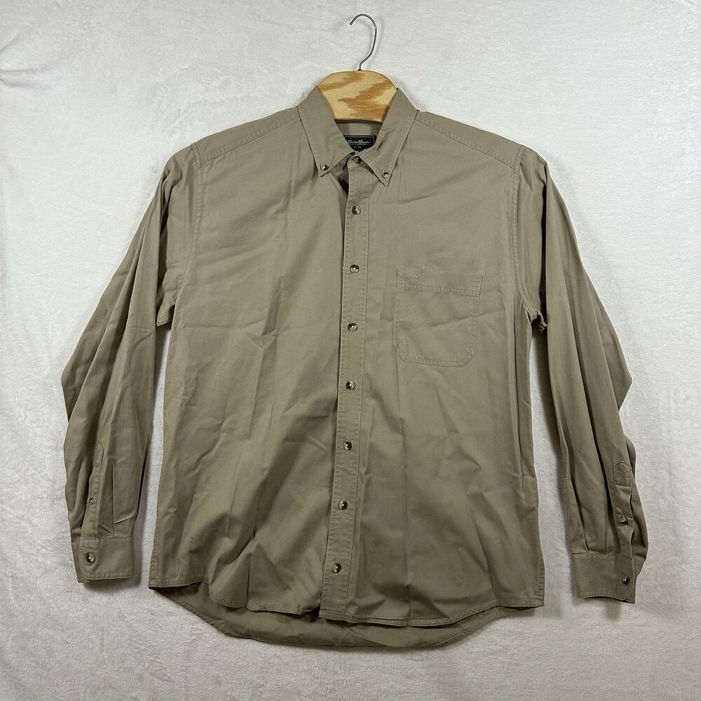 Eddie Bauer Men’s Button-Down Shirt Size Large‎ Tall Khaki Long Sleeve
